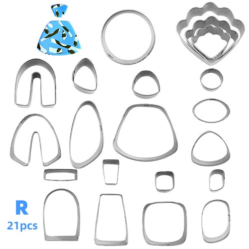 21pcs clay earring cutters - 21pcs,