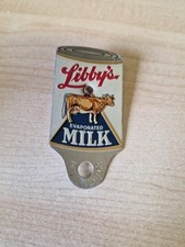 Vintage Libby's Evaporated Milk Enamel/ Silver Tone Can Opener/Piercer
