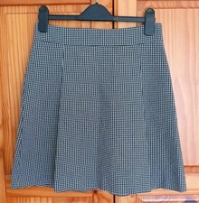 M&S Collection Houndstooth Skirt Size 8 Gold Zip Detail