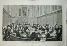 Original Old Antique Print