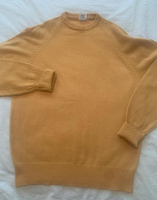 Vintage Mens Jumper 70's Acrylic Gold/Mustard Colour Approx 36/38 chest