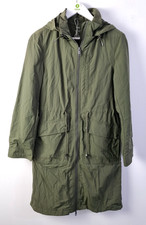 M&S Women's Shower Resistant Hooded Coat Khaki Size 8 Stormwear NEW F2
