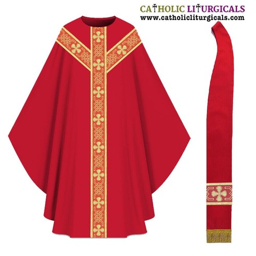 New red gothic chasuble - new, &