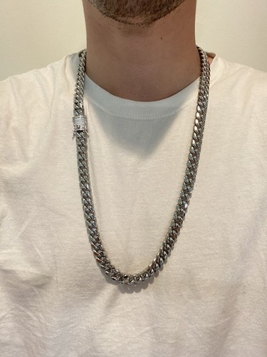 Miami cuban chain 14k white - chain,