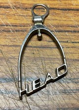 Vintage HEAD (90's) ADIDAS Necklace Pendant/Zipper Ring Pull Silver Colour Used