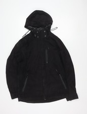 F.F.P Men’s Black Parka Jacket Small Hooded Casual Coat