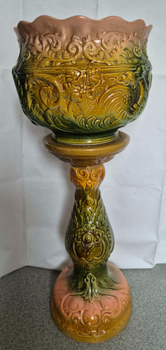Vintage majolica jardiniere - jardiniere, &