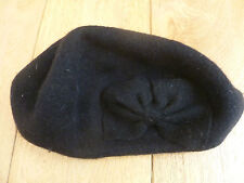 MONSOON ACCESSORIZE 100% WOOL BLACK BOW DETAIL BERET ONE SIZE 57CM BNWT 