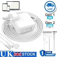 Mac Book Air/Pro Charger 45W 60W 85W T/L Tip Adapters, 30W 61W 87W 96W Type-C UK