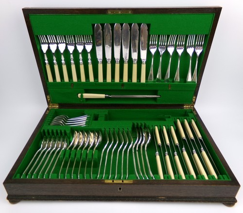 Silver plated cutlery canteen - plated,