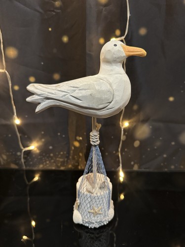 Hand carved wooden seagull - wooden, on