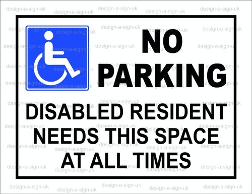 Parking disabled resident - no,