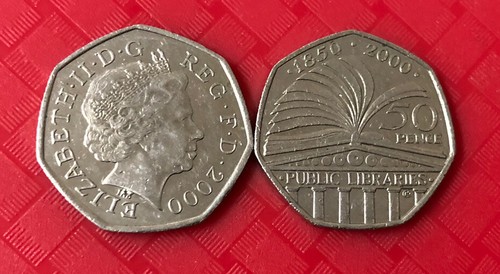 Public libraries 50p coin - public,