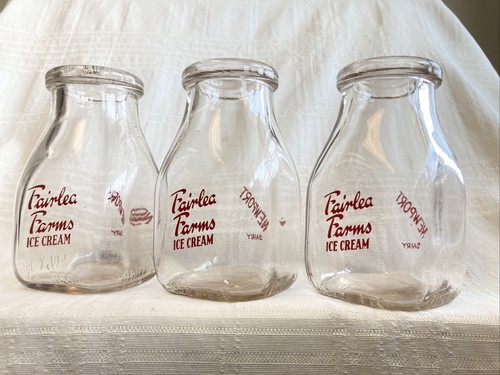 Half pint milk bottles - 3,