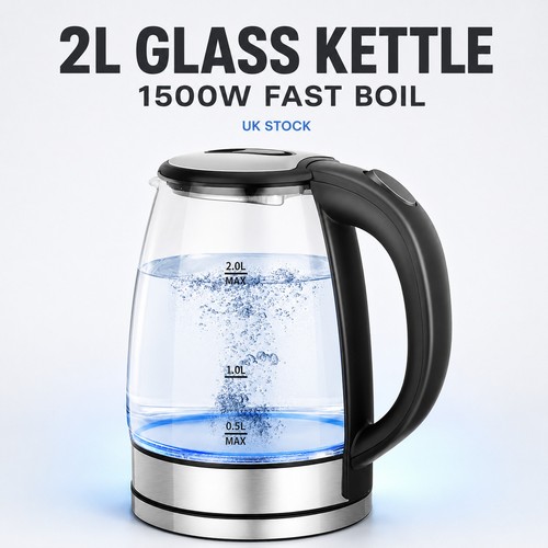 Glass electric kettle 1500w - glass,