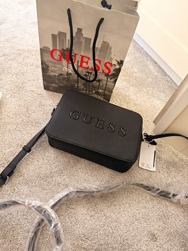 Guess black faux leather - black,