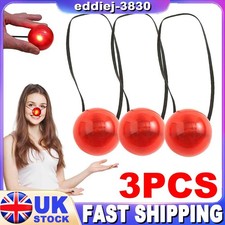 3 Pcs LED Glowing Clown Noses Red Nose Clown Nose Dress-Up Props Stage Props UK