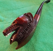 BLACK FOREST? BRIARWOOD WOLF /DOG CARVED PIPE. GOTH / STEAMPUNK / VAMPIRE