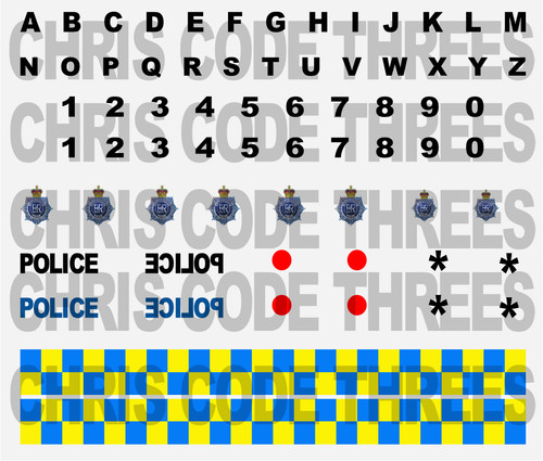 Code police adhesive - 3, vinyl