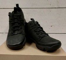 Men's Clarks Tri TrackGo GTX Black Leather Gore-Tex G Fit  Lace Up Casual Shoes