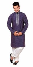 Mens Indian Kurta contrast