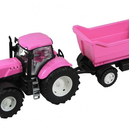 Pink tractor with tipper - pink,