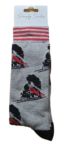 Steam train socks grey mens - steam,