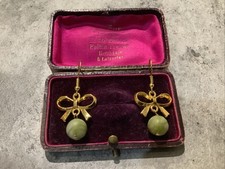 GOLD PLATED JADE EARRINGS