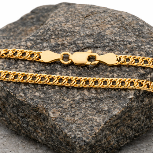 18ct gold double - gold, chain