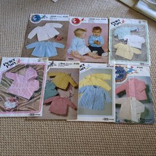 7x Vintage Peter Pan Wendy Baby Knitting/Crochet Patterns Darling DK Matinee