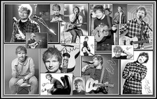 Ed Sheeran, Signed, Collage Cotton Canvas Image. Limited Edition (ES-5)