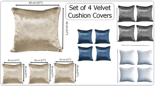 Set piped velvet cushion - of, 4