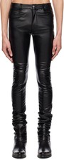 Mens Black Leather Pant 100%