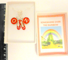 Dorothy's Ruby Slippers Wizard OZ Pendant Necklace Boxed Christmas Birthday Gift