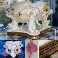 RARE Antique 19C MOORE BROS. Porcelain Cherub CACTUS CENTREPIECE JARDINIERE 12”