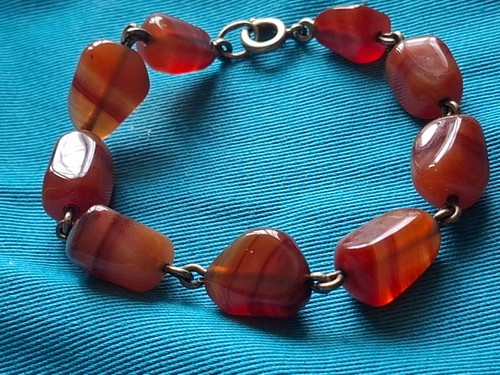 Chunky orange agate - orange, bracelet