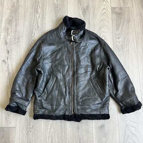 Mens vintage black - , sheepskin