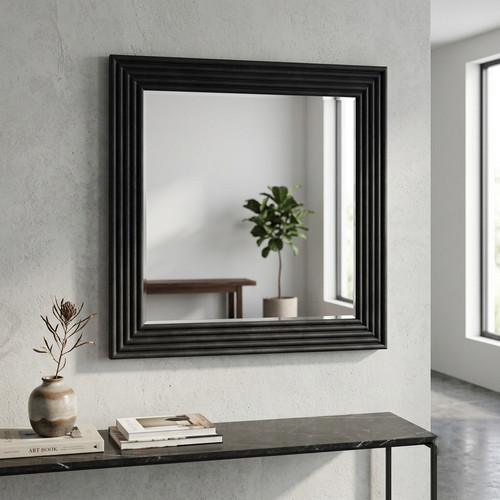 Black square wall - mirror, large