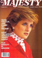 MAJESTY Magazine, Vol. 7, No. 6, Oct 1986. Princess Diana, etc. VGC.  Free Post