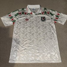 Men’s Wales FA 1990/1992 Umbro Away Shirt UK Size XL