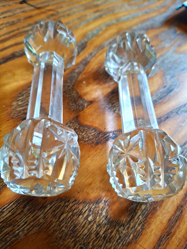 Pair clear glass knife - clear,