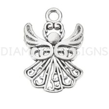 10 Pcs - 20mm Tibetan Silver Angel Charms Christmas Fairy Jewellery Pendant D31