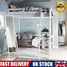 6.5x3FT High Sleeper Cabin Bed Adult Kid Loft Bed Wooden Bunk Bed Frame Ladder