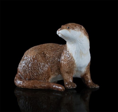Otter hand painted fine bone - hand,