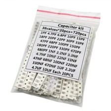 0805 SMD Ceramic Capacitors Kit 1pF to 10uF 36 values 20pcs 720pcs Assorted Set