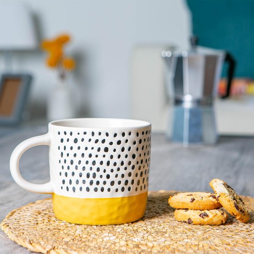 Dipped dotty stoneware coffee - dipped,