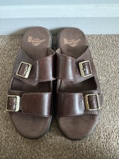 Dr Martens Nikolai Brown Leather Slip On Slider Sandals Size 6 / 39