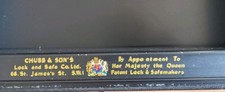 Chubb & Son's Lock And Safe With Key. L-14". W-10". D-5". In Very Good Condition
