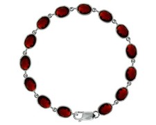 9ct White Gold Natural Garnet