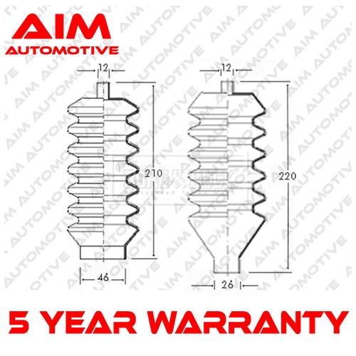 Steering rack boot set front - rack,